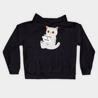 Little cat asking for a kiss Kids Hoodie